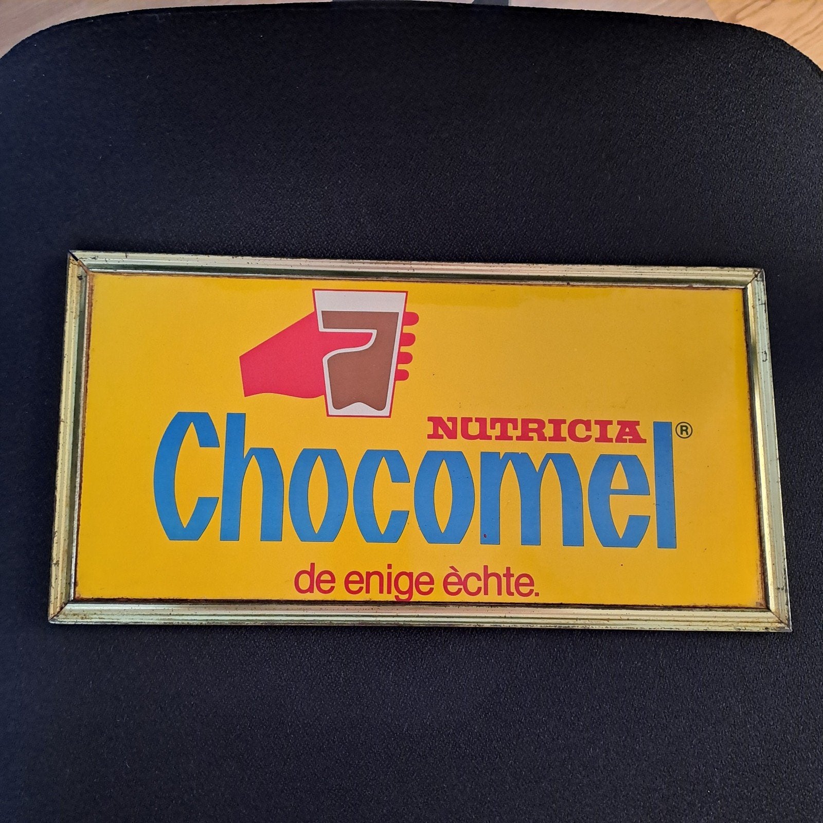 33x17cm reclamebord Chocomel, Ophalen of Verzenden, Gebruikt, Reclamebord