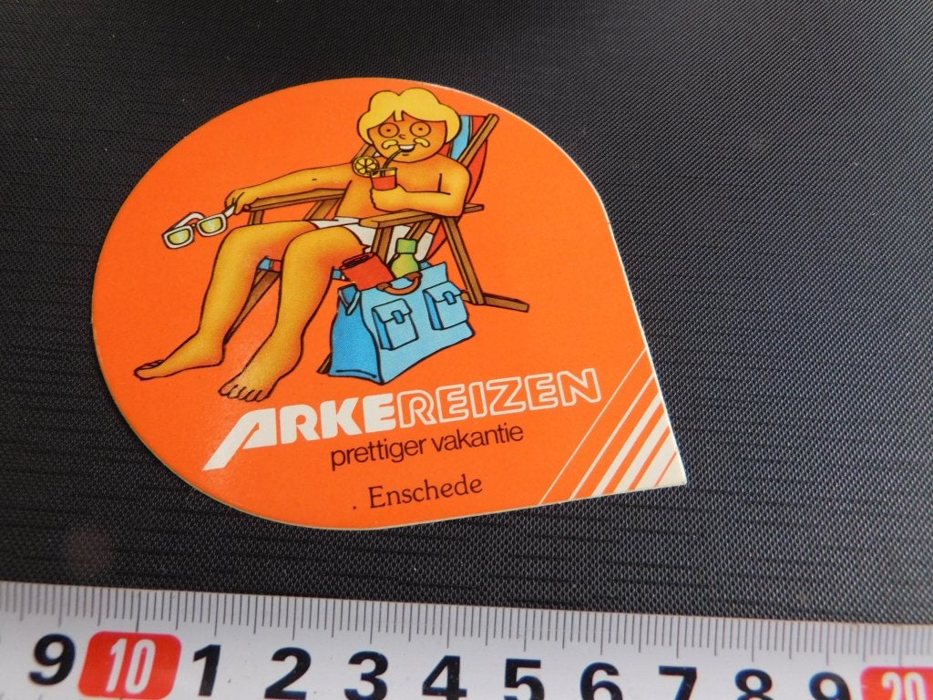 sticker Enschede ARKE REIZEN prettiger vakantie, Verzamelen, Ophalen of Verzenden, Zo goed als nieuw