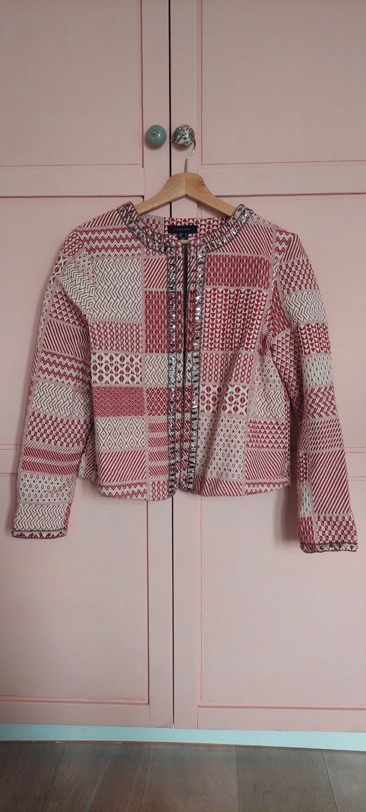 charmant kort colbertje, Ophalen, Zo goed als nieuw, Maat 42/44 (L), Roze