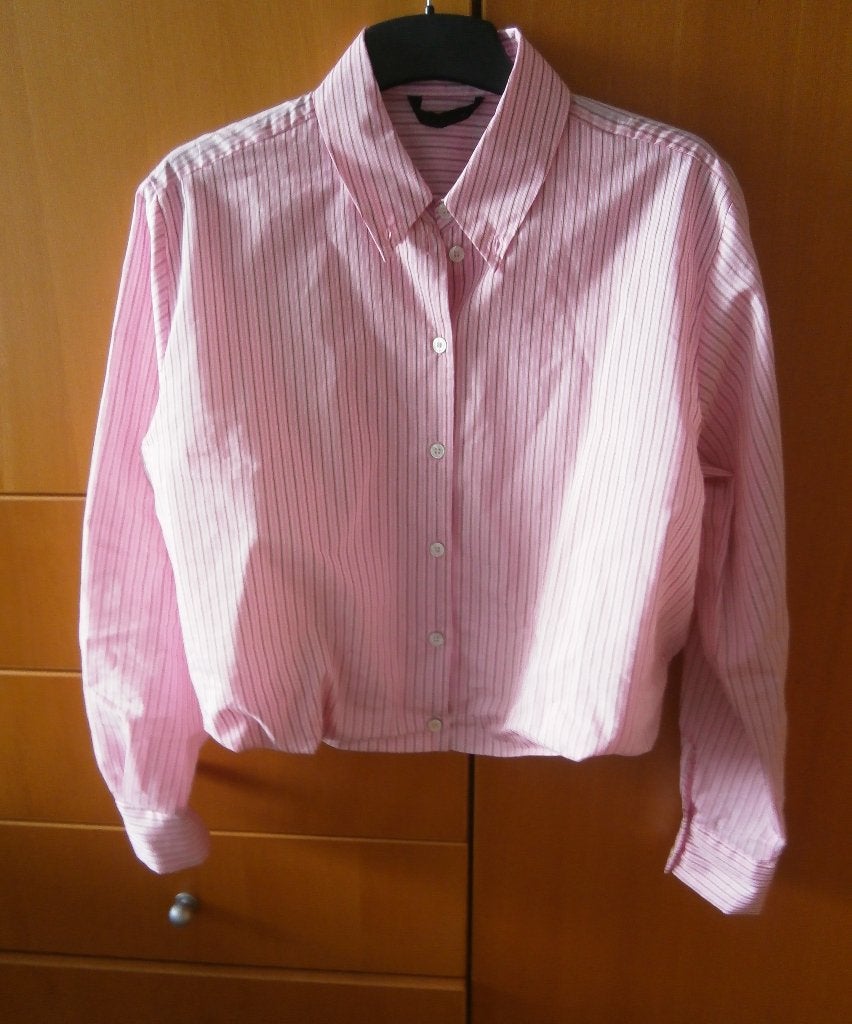 Mooie cropped blouse Zara S valt als M roze gestreept nieuw, Maat 38/40 (M), Zara, Nieuw, Ophalen of Verzenden
