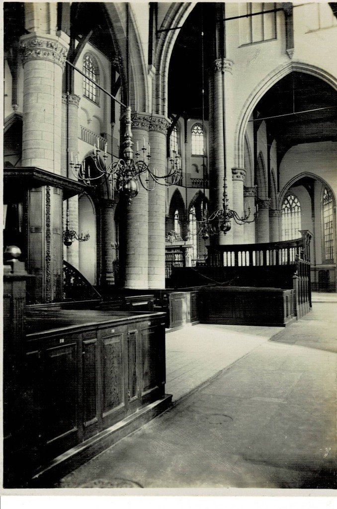 Rotterdam, interieur St. Laurenskerk, Ophalen of Verzenden, 1940 tot 1960, Ongelopen, Zuid-Holland