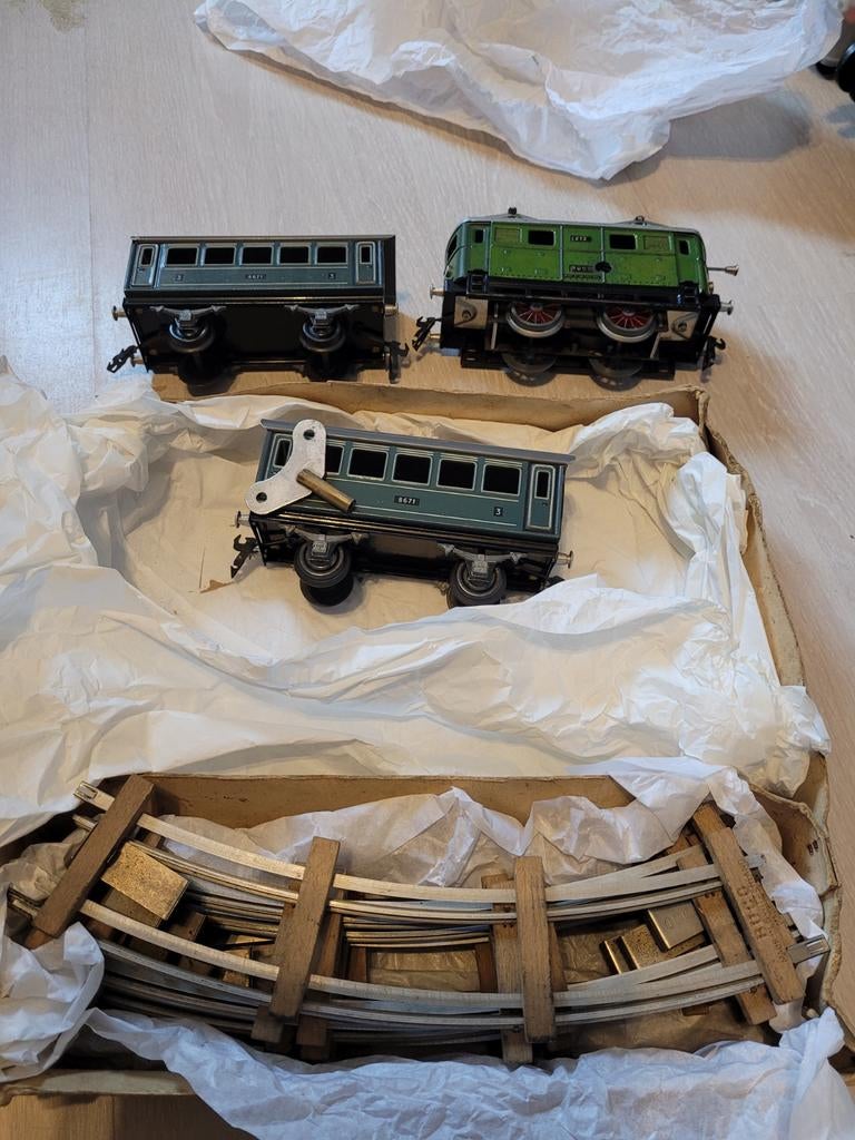 Vintage BUCO Treinset met Locomotief en Wagons, Ophalen of Verzenden, Gebruikt, Gelijkstroom, Treinset