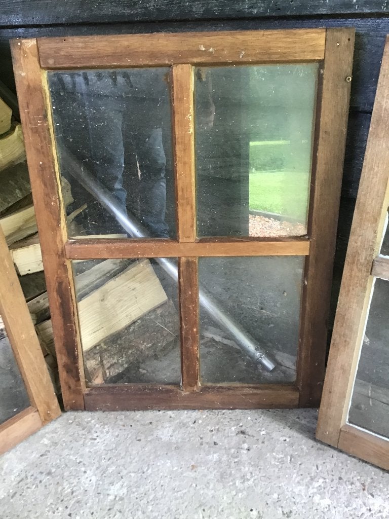 Kruisramen hardhout 3 stuks in nieuwstaat 68 breed 90 hoog., Raamkozijn, Zo goed als nieuw, Hout, Ophalen