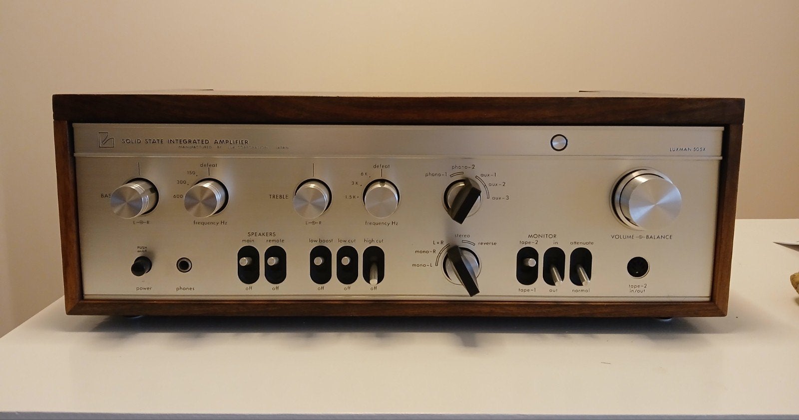 Luxman SQ-505X versterker - Topconditie, nagekeken, Ophalen of Verzenden, Zo goed als nieuw, Minder dan 60 watt, Overige merken