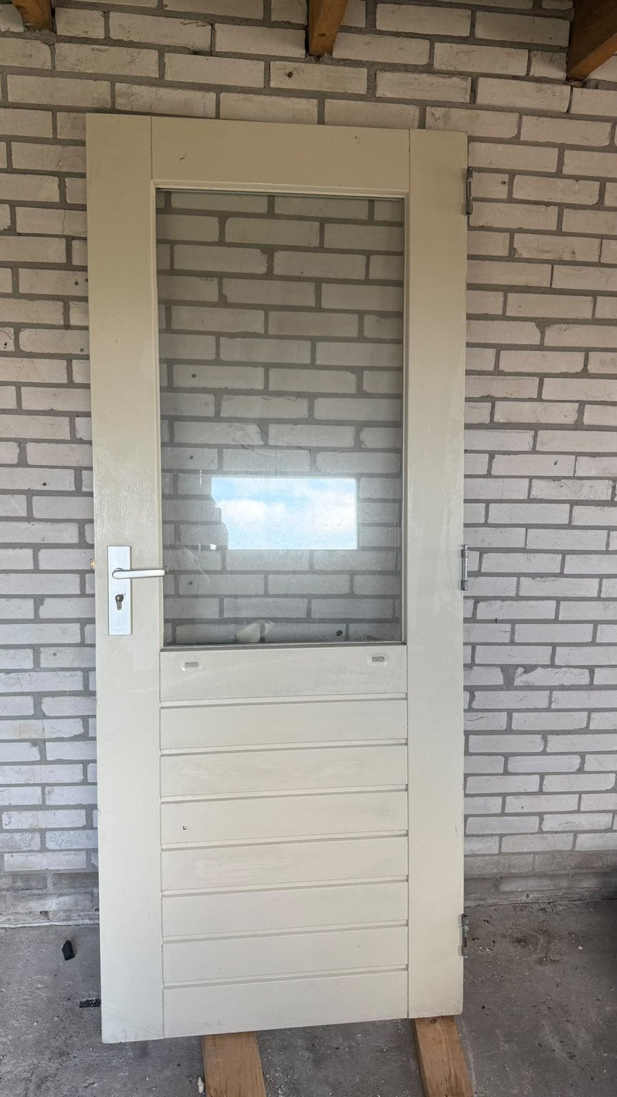 Hardhouten buitendeur met slot, Ophalen, 80 tot 100 cm, 200 tot 215 cm, Hout