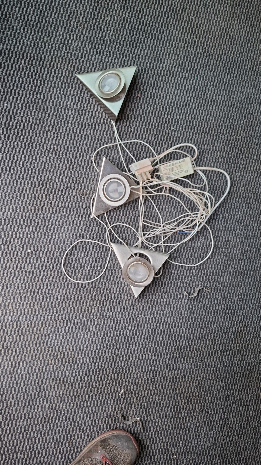 3 Keukenverlichting spots met trafo - schuin model, Zilver, Ophalen of Verzenden, Metaal, Overige typen