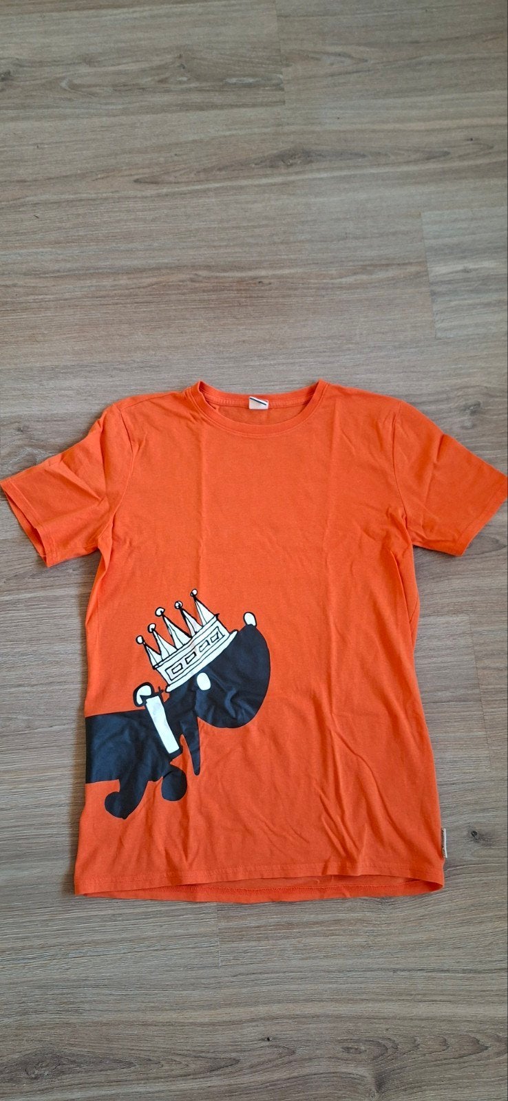 Oranje T-shirt Hema maat 158-164 Z.G.A.N zie foto's, Jongen of Meisje, Ophalen of Verzenden, Zo goed als nieuw, Shirt of Longsleeve