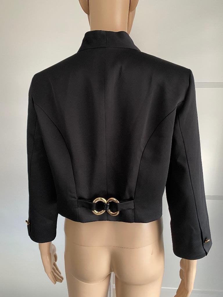 J599 Raffaelli mt. 36/38=S/M luxe kort jasje bolero colbert, Zwart, Ophalen of Verzenden, Zo goed als nieuw, Jasje