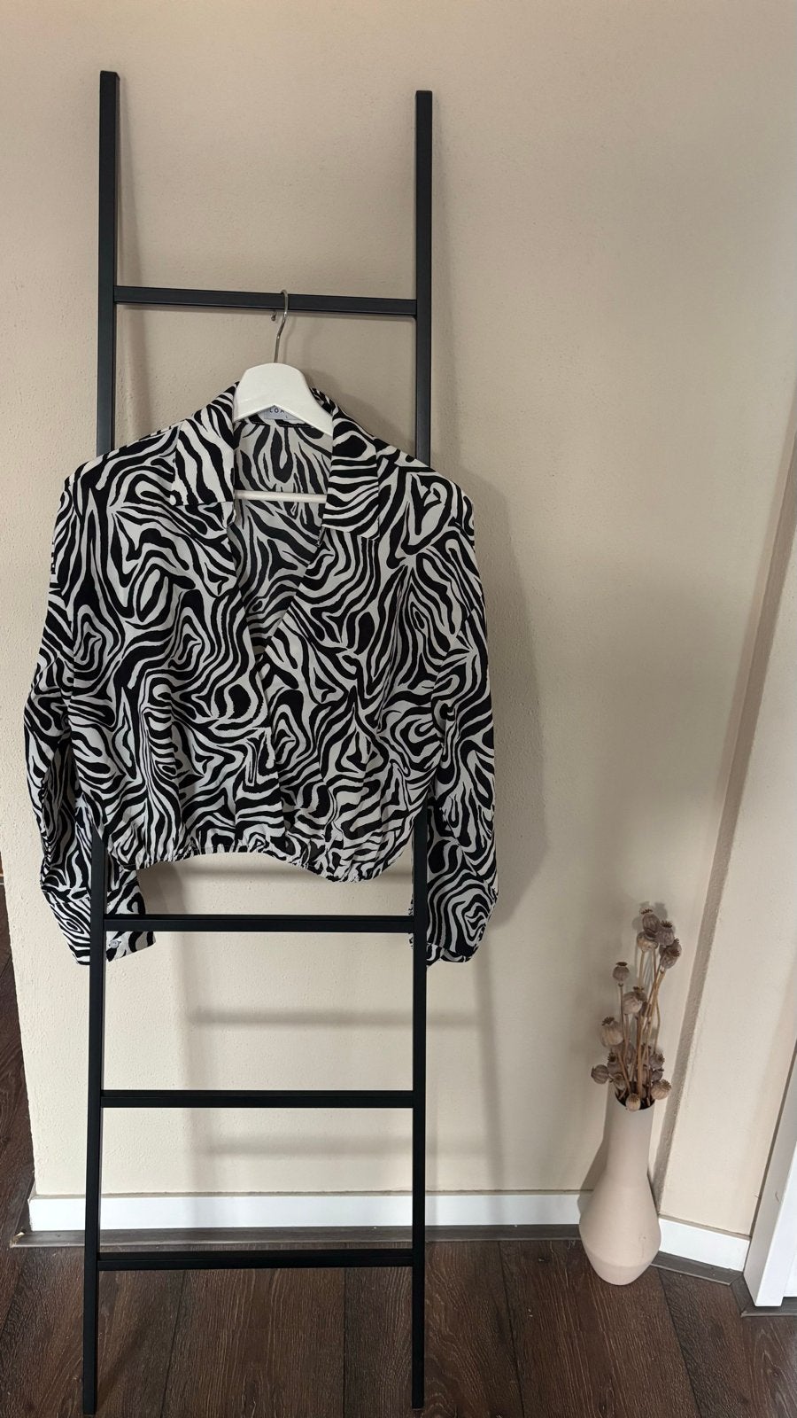 Loavies zebraprint blouse maat L, Ophalen of Verzenden, Zo goed als nieuw, Maat 42/44 (L), Zwart