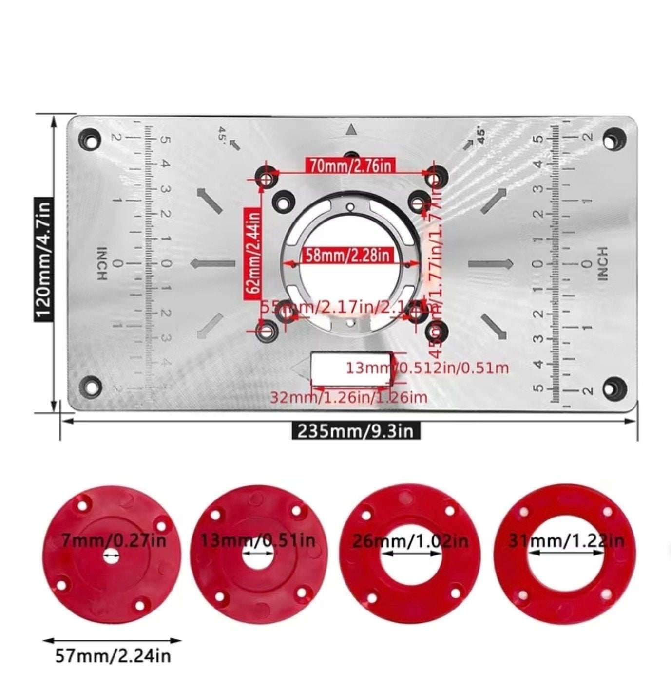 Freeslift en freesplaat voor 65mm freesmachine, Ophalen of Verzenden, Nieuw, Bovenfrees