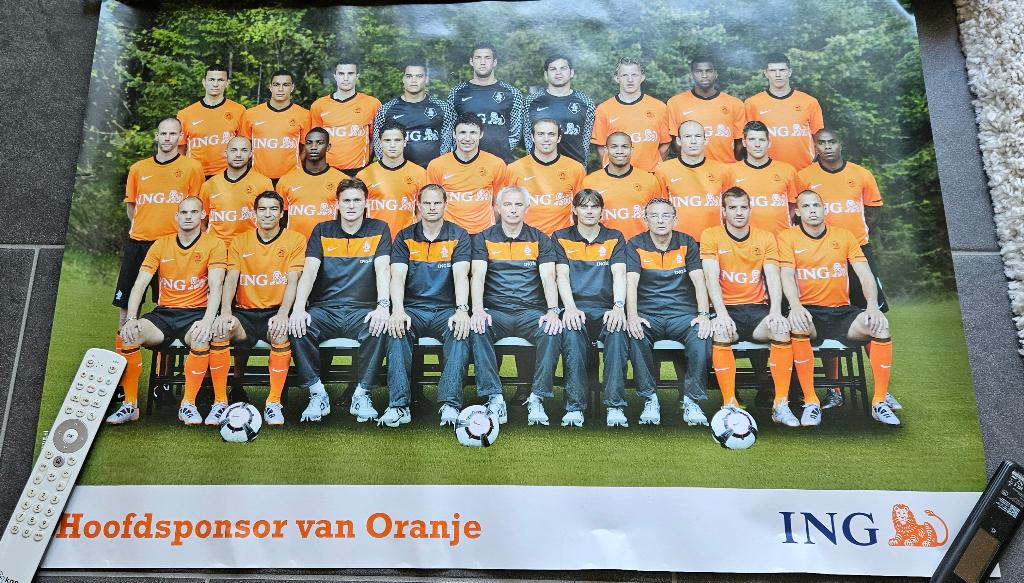 Nederlands elftal poster ca.2010, verzamelen voetbalposters!, Rechthoekig Liggend, Ophalen of Verzenden, Zo goed als nieuw, Sport