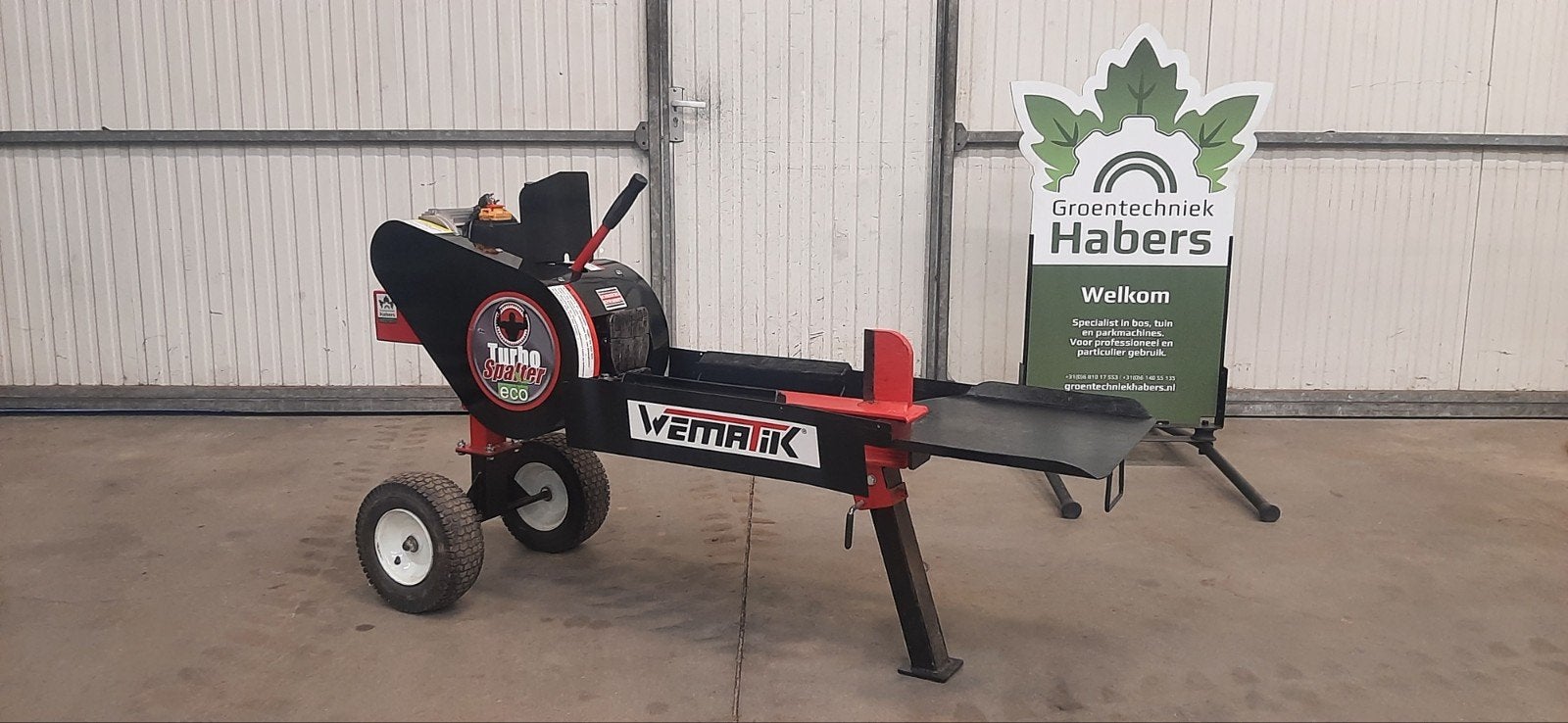 gebruikte snelle houtklover met ca. 15 ton slagkracht, Ophalen, Gebruikt, Liggend, Wematik