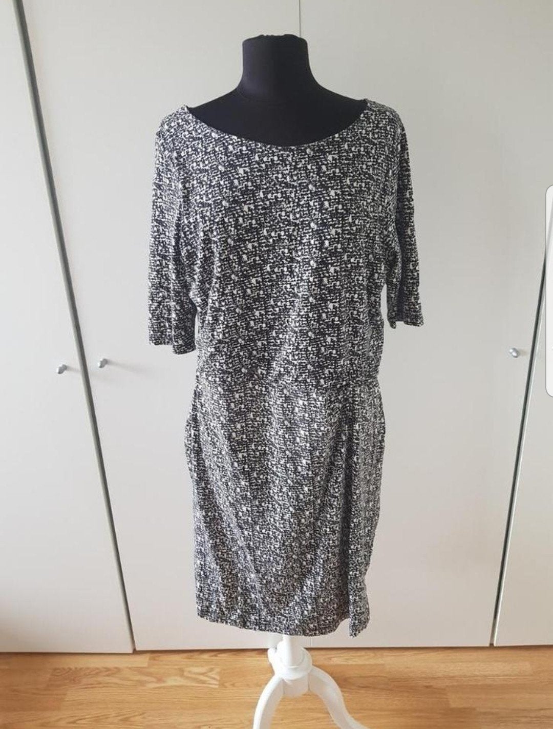 Prachtige zwart-witte jurk Promiss – maat XXL (44/46), Promiss, Zwart, Maat 46/48 (XL) of groter, Ophalen of Verzenden