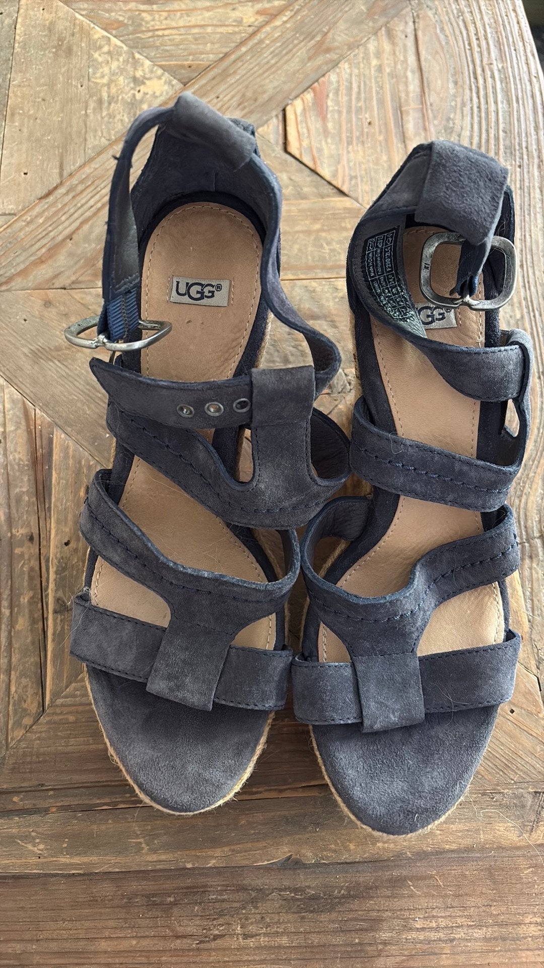 Uggs sleehak sandalen, Ophalen, Zo goed als nieuw, Blauw, Sandalen of Muiltjes