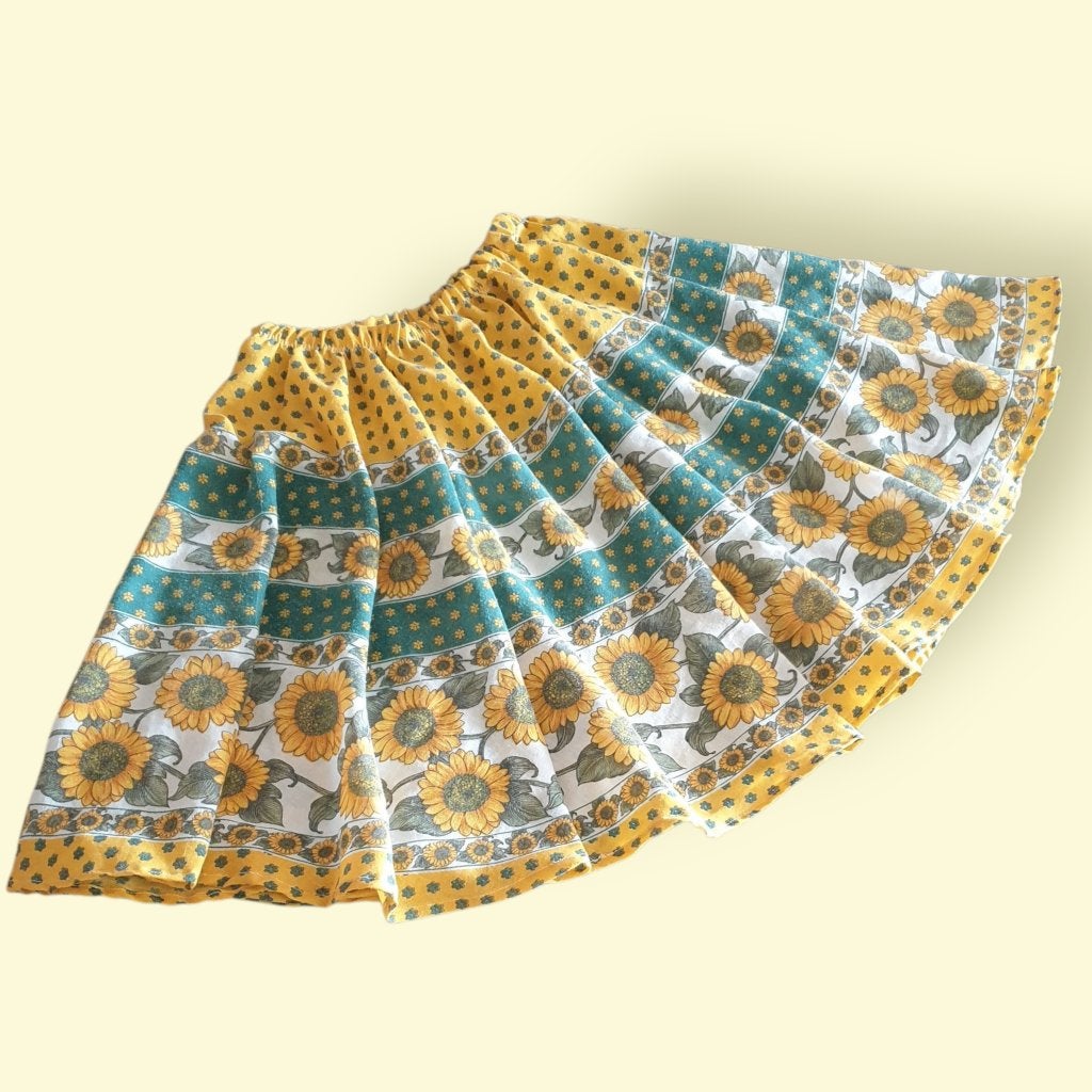 Zonnebloem rok vintage recycled 1 size taille 36-48 cm, -, Handgemaakt, Nieuw, Ophalen of Verzenden