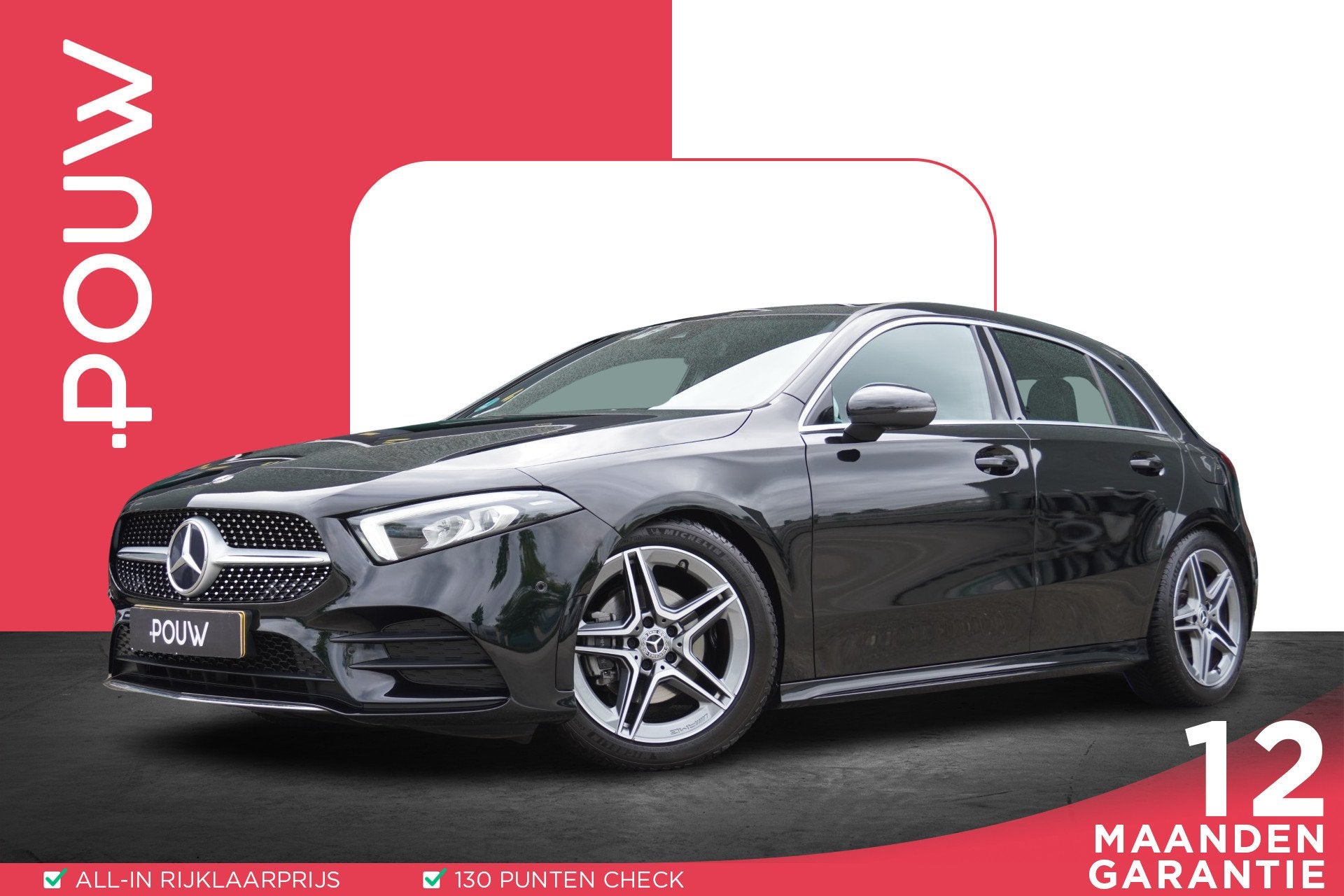 Mercedes-Benz A-klasse 200pk Business Solution AMG | Stoelve, Auto's, 12 maanden, Euro 6, 4 cilinders, Origineel Nederlands