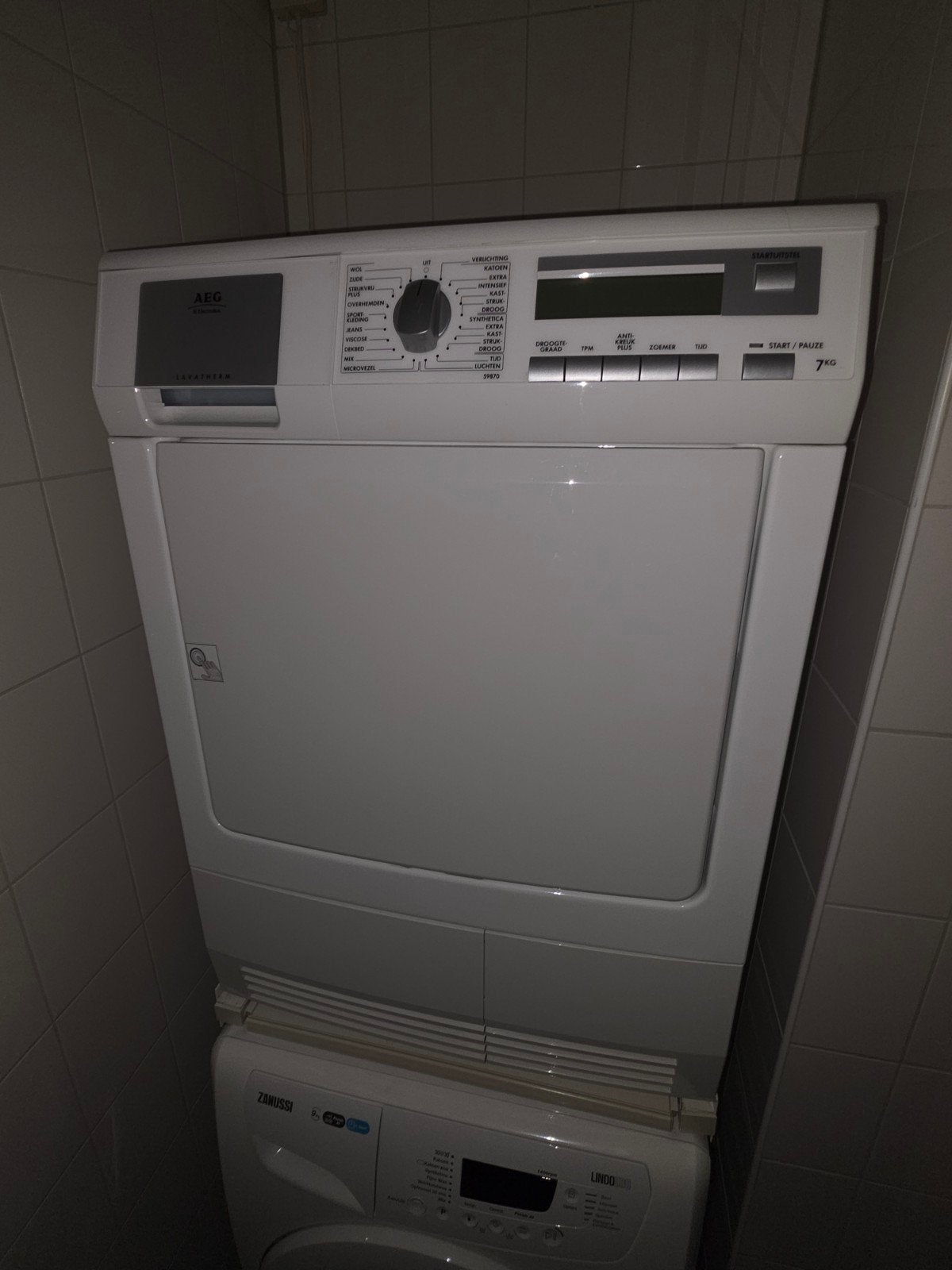 AEG warmtepomp droger 7kg / Zanussi wasmachine 8kg, Ophalen, 6 tot 8 kg, Overige typen, Zo goed als nieuw
