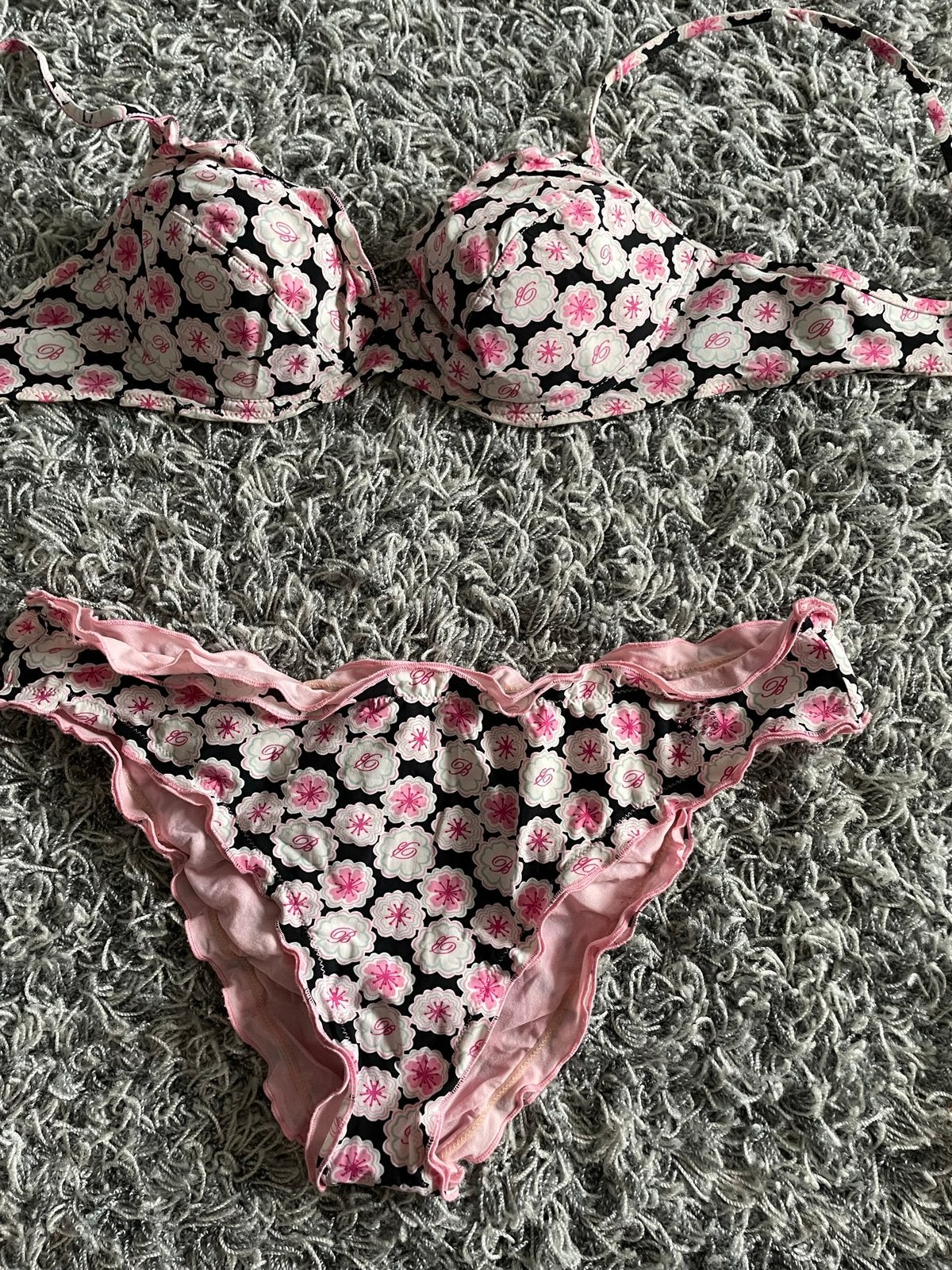 Blumarine bikini maat l met b logo in bloemen, Kleding | Dames, ., Ophalen of Verzenden, Zo goed als nieuw, .