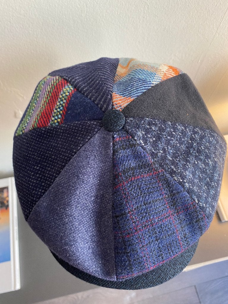 Prachtige patchwork flat cap – 8 panelen – handgemaakt Italy, Verzenden, Nieuw, 57 cm (M, 7⅛ inch) of minder, Pet
