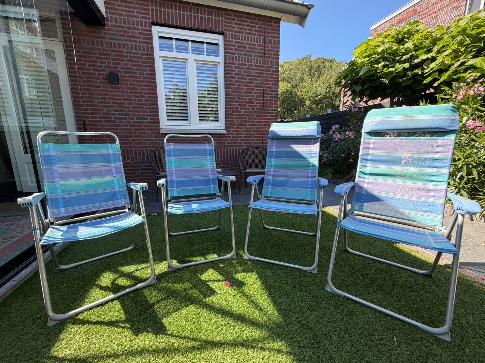 Te koop: 4 Lallemand kampeerstoelen in goede staat, Caravans en Kamperen, Ophalen, Zo goed als nieuw, Campingstoel