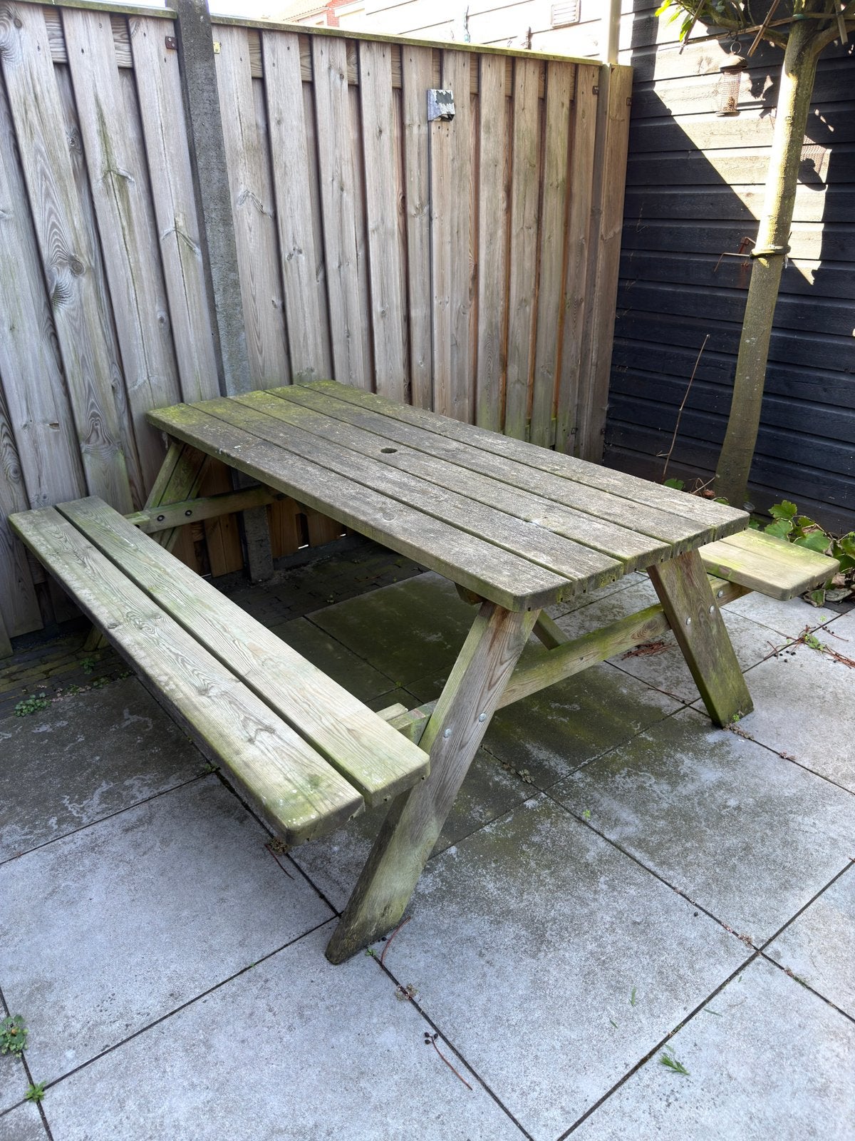 Picknicktafel, Tuin en Terras, Picknicktafels, Zo goed als nieuw, Rechthoekig, Hout, Ophalen
