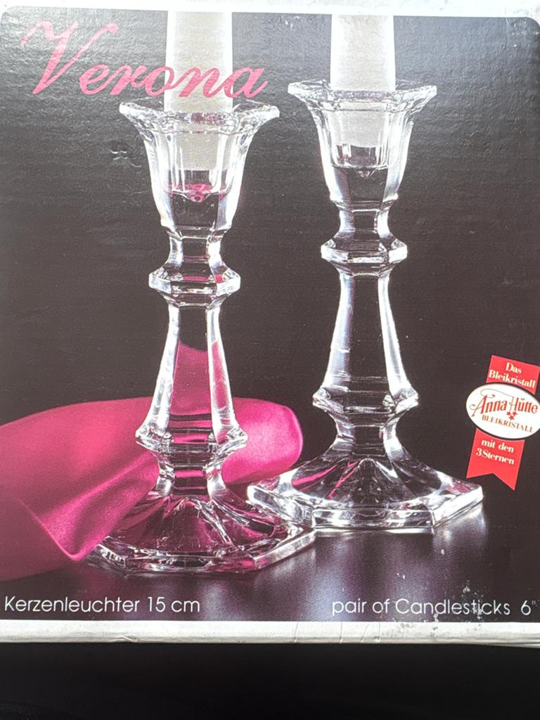 Anna Hütte Verona Kristallen Kandelaars - 15 cm, Huis en Inrichting, Woonaccessoires | Kandelaars en Kaarsen, Overige materialen