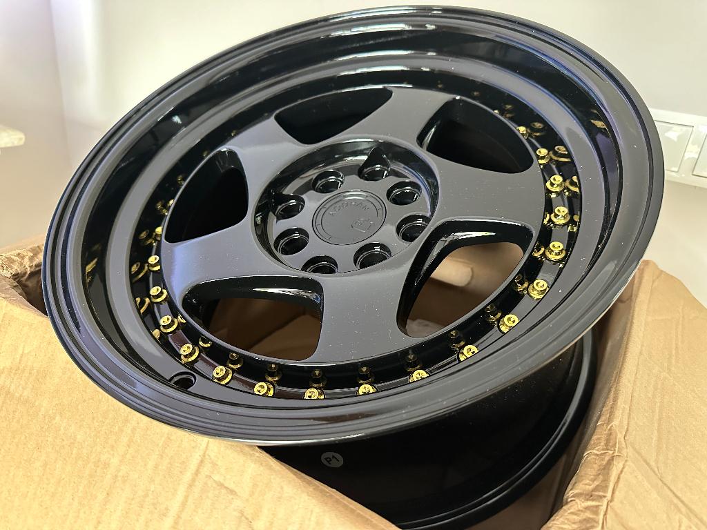 Aodhan AH01 Zwart goud 15 x 8.0J ET20 4x100 4x114.3, Ophalen of Verzenden