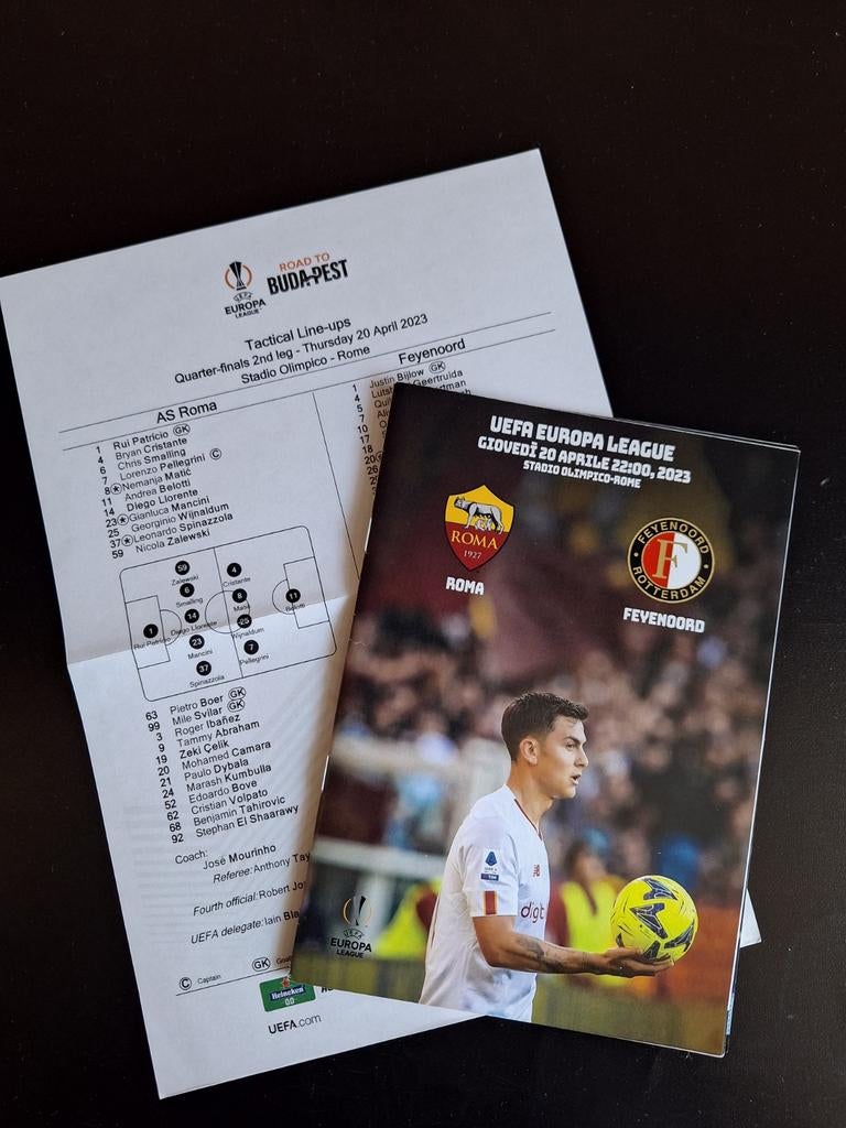 Progr/Teamsheet AS Roma - Feyenoord., Verzenden, Nieuw, Feyenoord