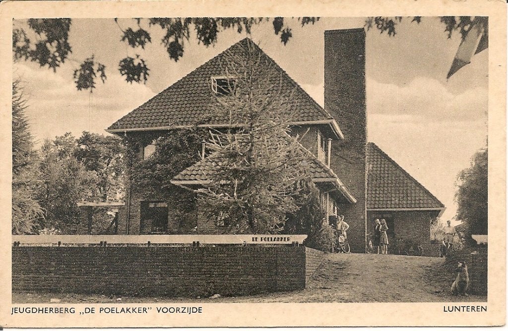 Oude Ansichtkaart Jeugdherberg De Poelakker Lunteren, Ophalen of Verzenden, 1940 tot 1960, Gelopen, Gelderland