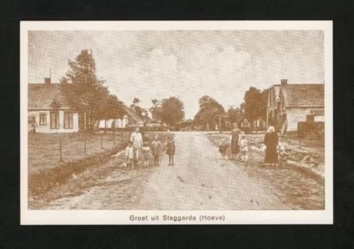 Steggerda Hoeve Friesland Volk Kinderen Straatbeeld., Verzamelen, Ophalen of Verzenden, Voor 1920, Ongelopen, Friesland