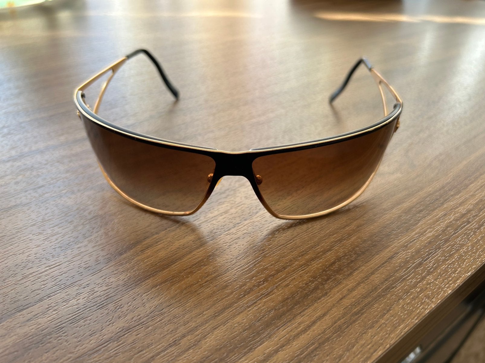 Versace zonnebril bruin glas vintage, Ophalen, Zonnebril, Zwart, Gianni Versace