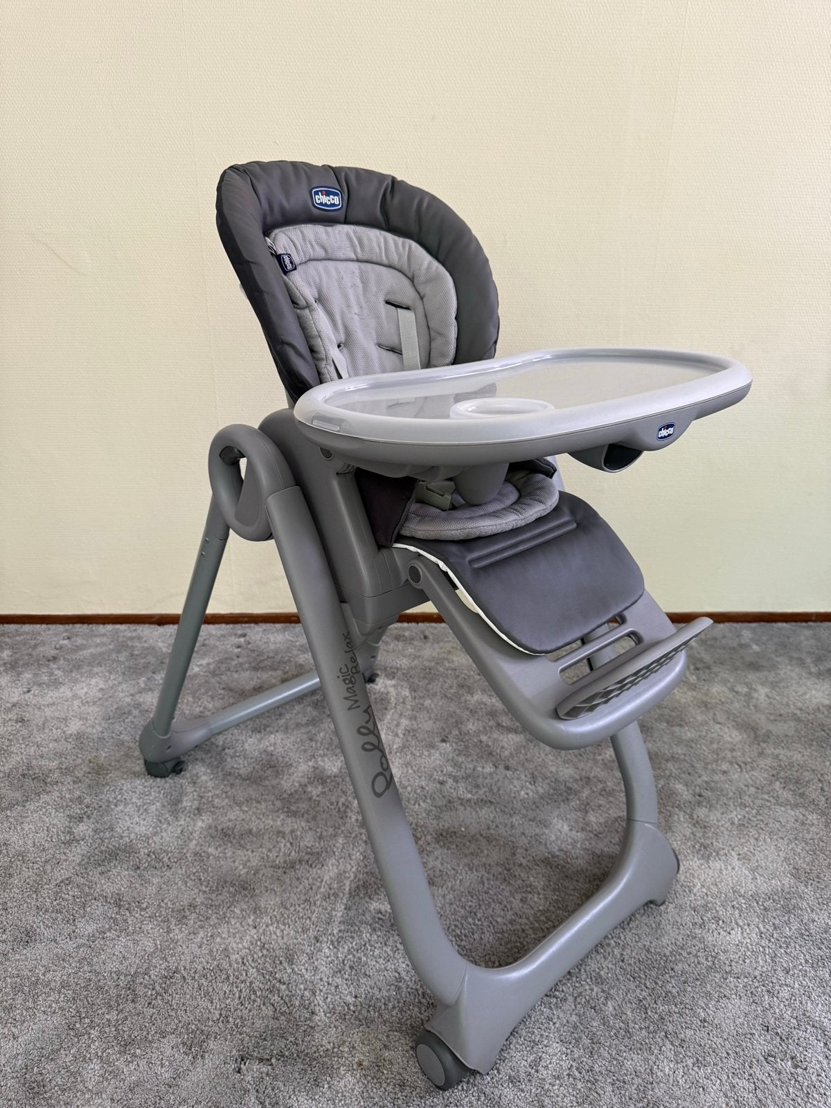 Chicco Polly Magic Relax kinderstoel - Grijs, Kinderen en Baby's, Ophalen, Zo goed als nieuw, Meegroeistoel, Aanschuifbaar