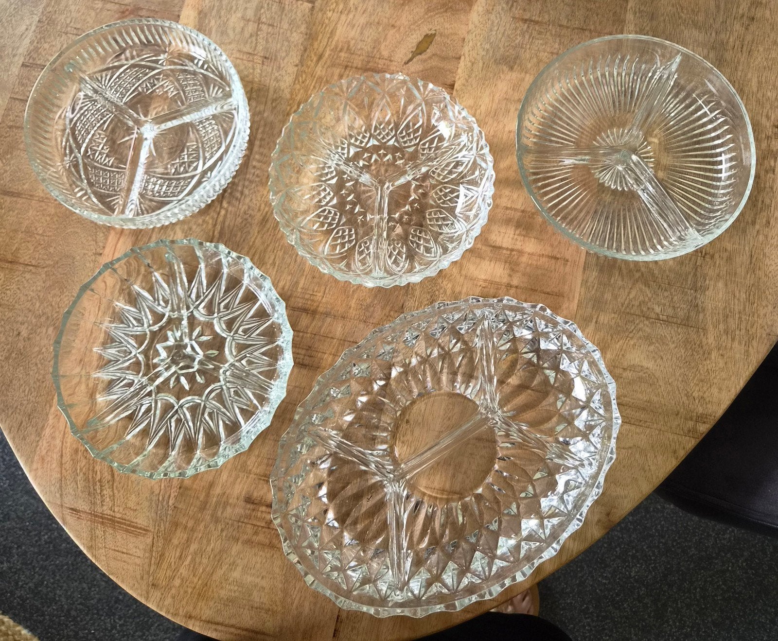 5 Vintage Glazen Snackschalen Jaren '70, Ophalen of Verzenden