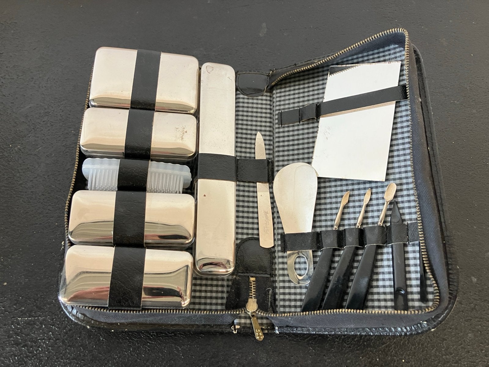 Vintage Manicure Set in Leren Etui, Ophalen of Verzenden