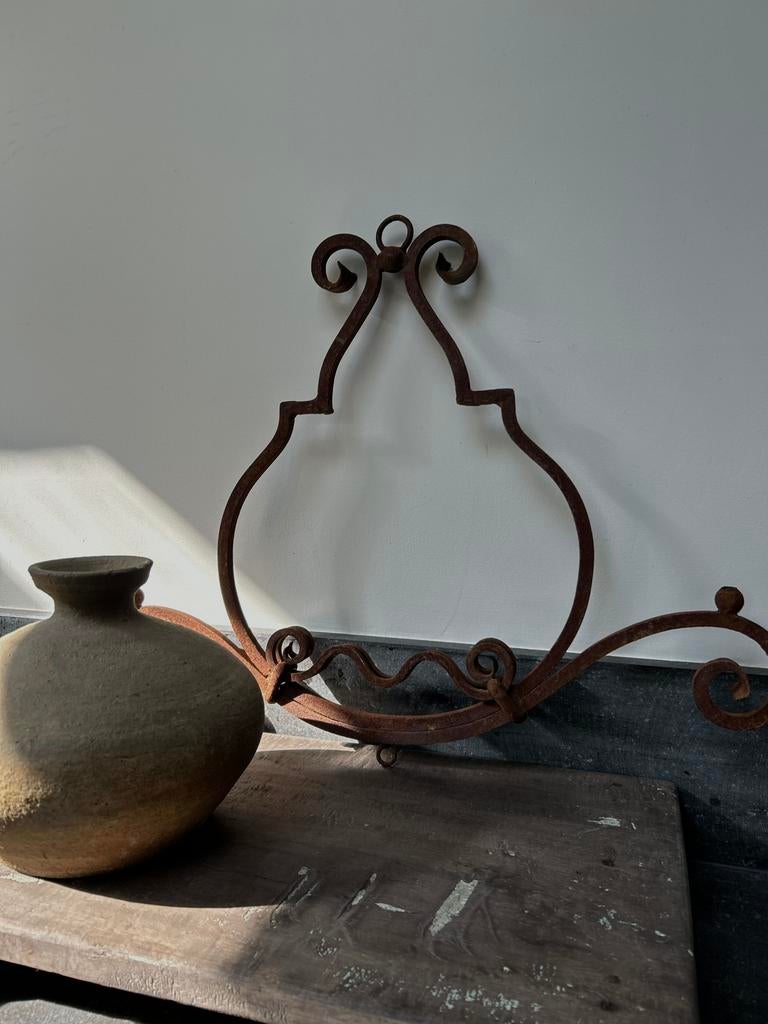 Oud smeedijzeren ornament Brocante landelijk sober roest, Ophalen of Verzenden