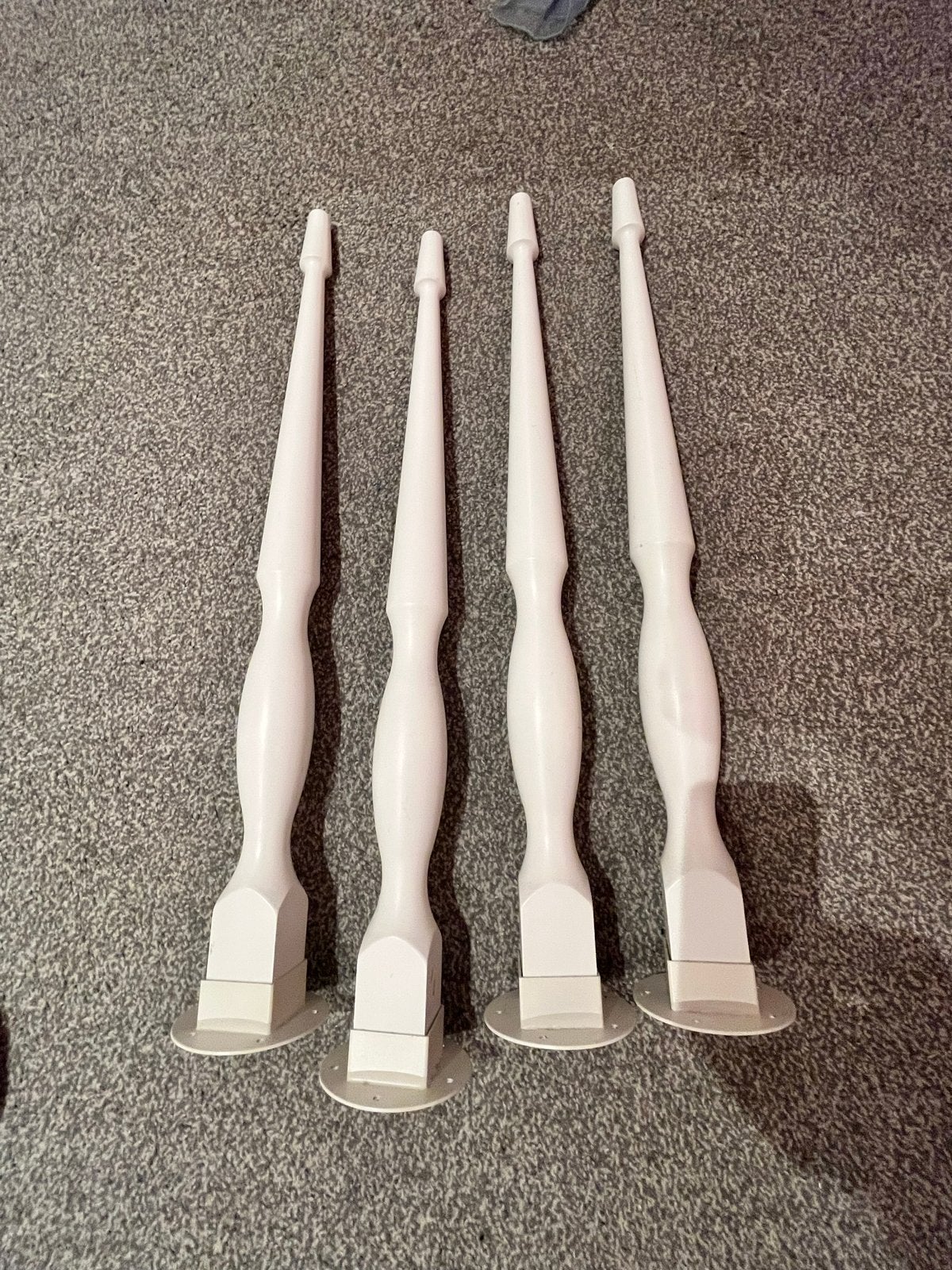 Set van 4 witte tafelpoten, brocante model, Ophalen, Tafelpoot, Minder dan 50 cm, Gebruikt
