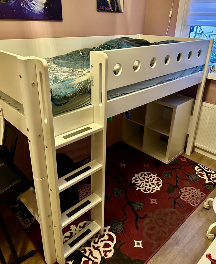 Flexa hoogslaper, Ophalen, Eenpersoons, Zo goed als nieuw, 90 cm