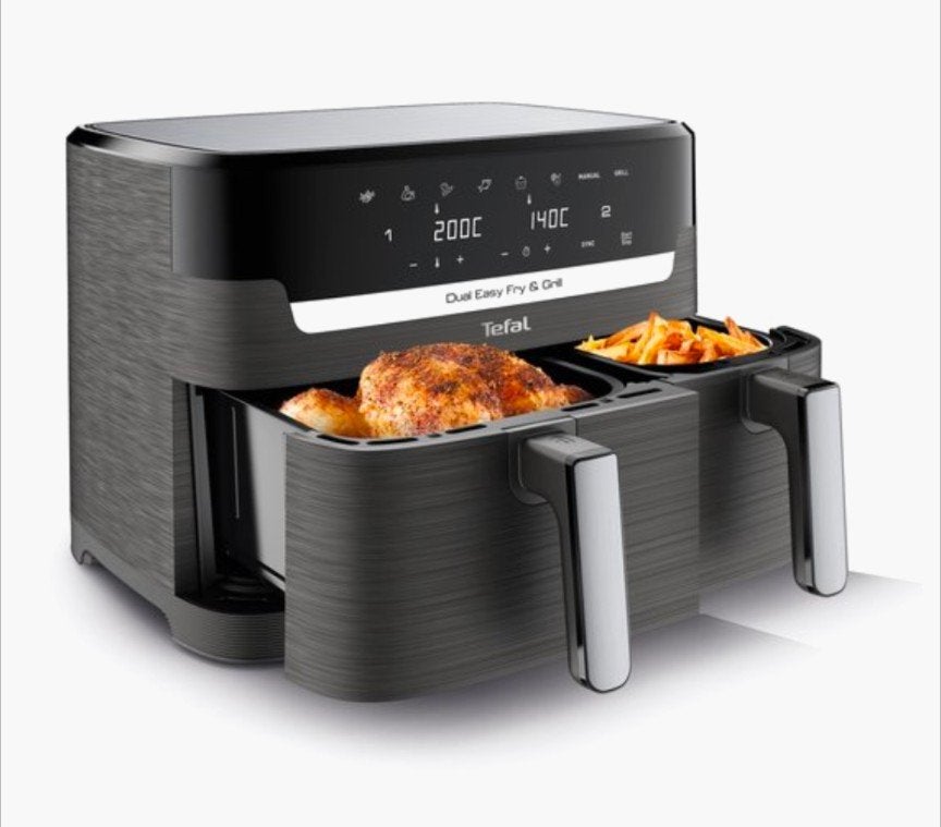 Tefal Easy Fry & Grill Dual 8,3L EY905B Airfryer Nieuw, Ophalen of Verzenden, Nieuw, Airfryer XXL, 1500 gram of meer