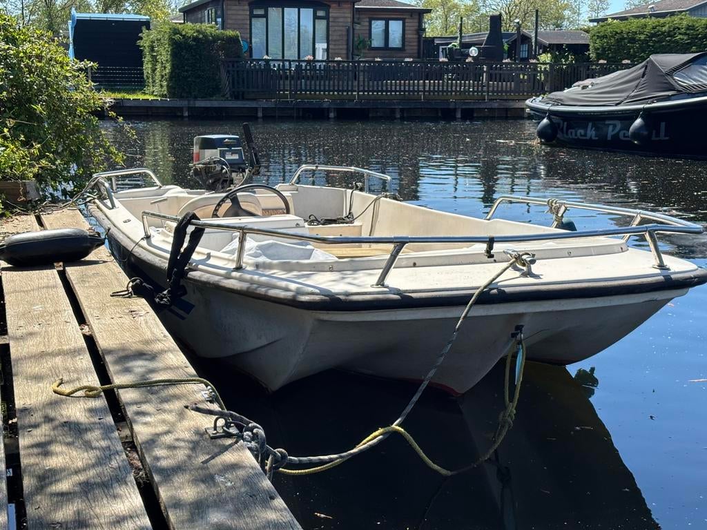 Console boot met stuurtje 4mx1,66m A. Hellas met 15pk Yamaha, Ophalen, 10 tot 30 pk, Gebruikt, Tot 6 meter