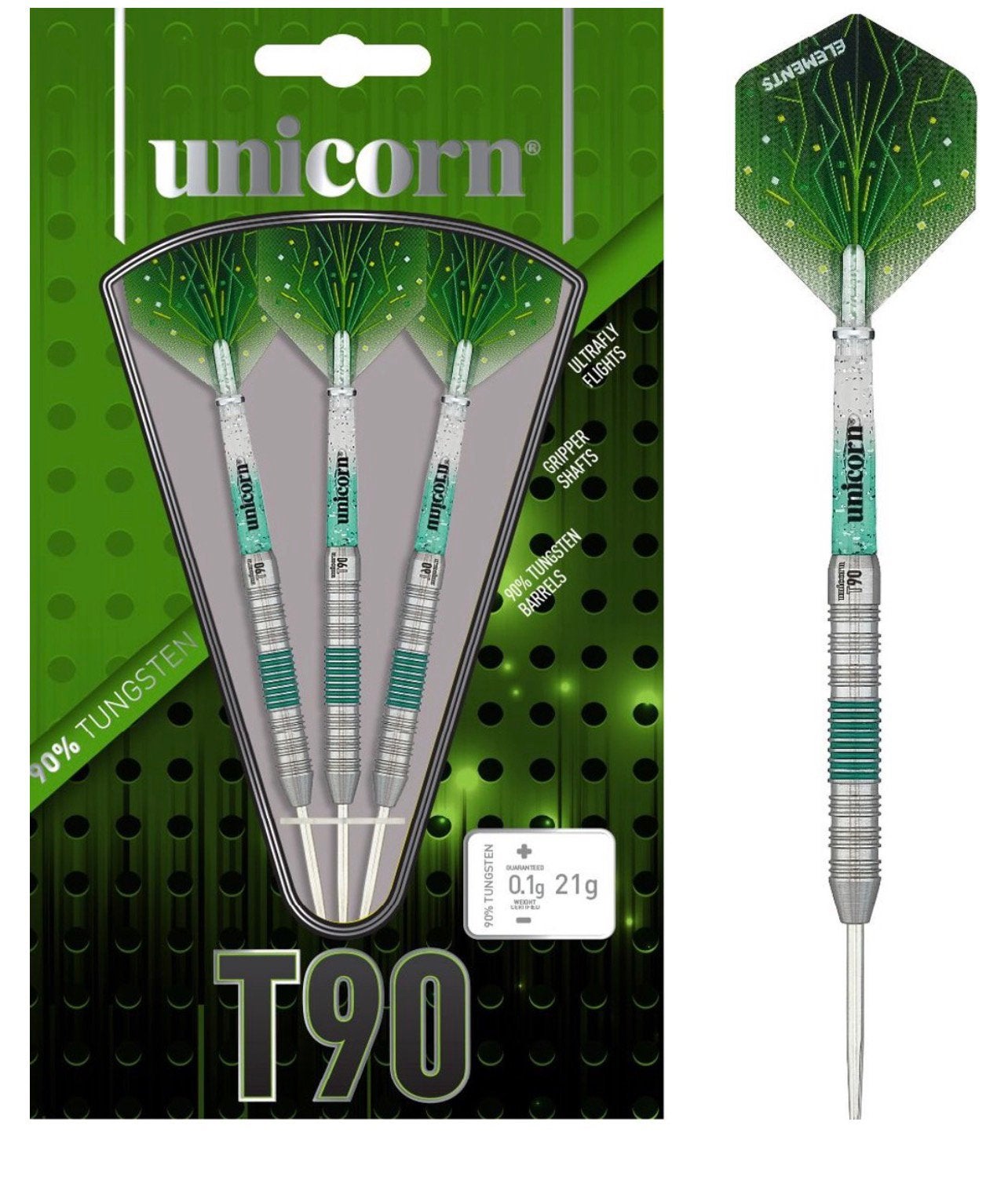 Unicorn Core XL T90 B Green 90% - Dartpijlen 20 gram, Ophalen of Verzenden, Nieuw, Pijlen