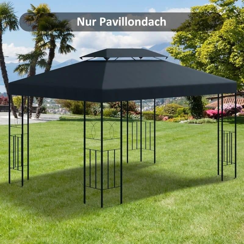Paviljoen dak - Zwart, 3x4m, Nieuw vervangend zijl, Tuin en Terras, Partytenten, Nieuw, Paviljoen, 2 meter of meer, Minder dan 5 meter
