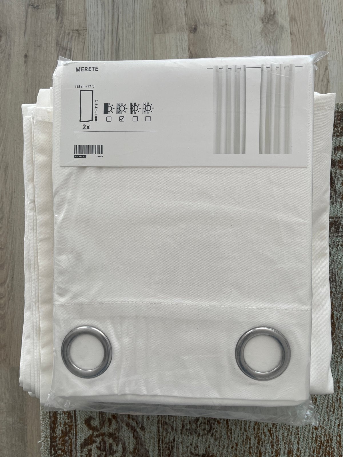 Witte/beige Ikea gordijnen met ring, Ophalen, 300 cm, Beige, 145 cm