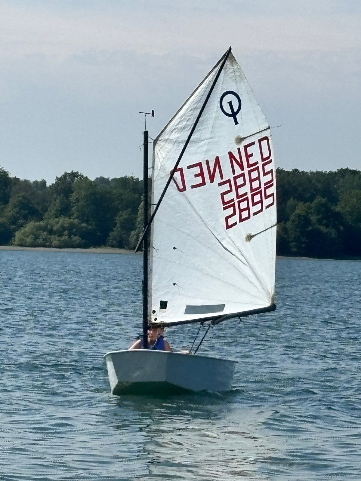 Optimist zeilboot met trailer, Watersport en Boten, Open zeilboten, Gebruikt, Optimist, Polyester, Inclusief trailer, Ophalen