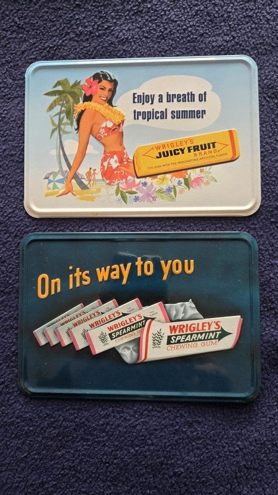 Wrigley's metalen reclamebordjes, Verzamelen, Ophalen of Verzenden, Nieuw, Overige typen