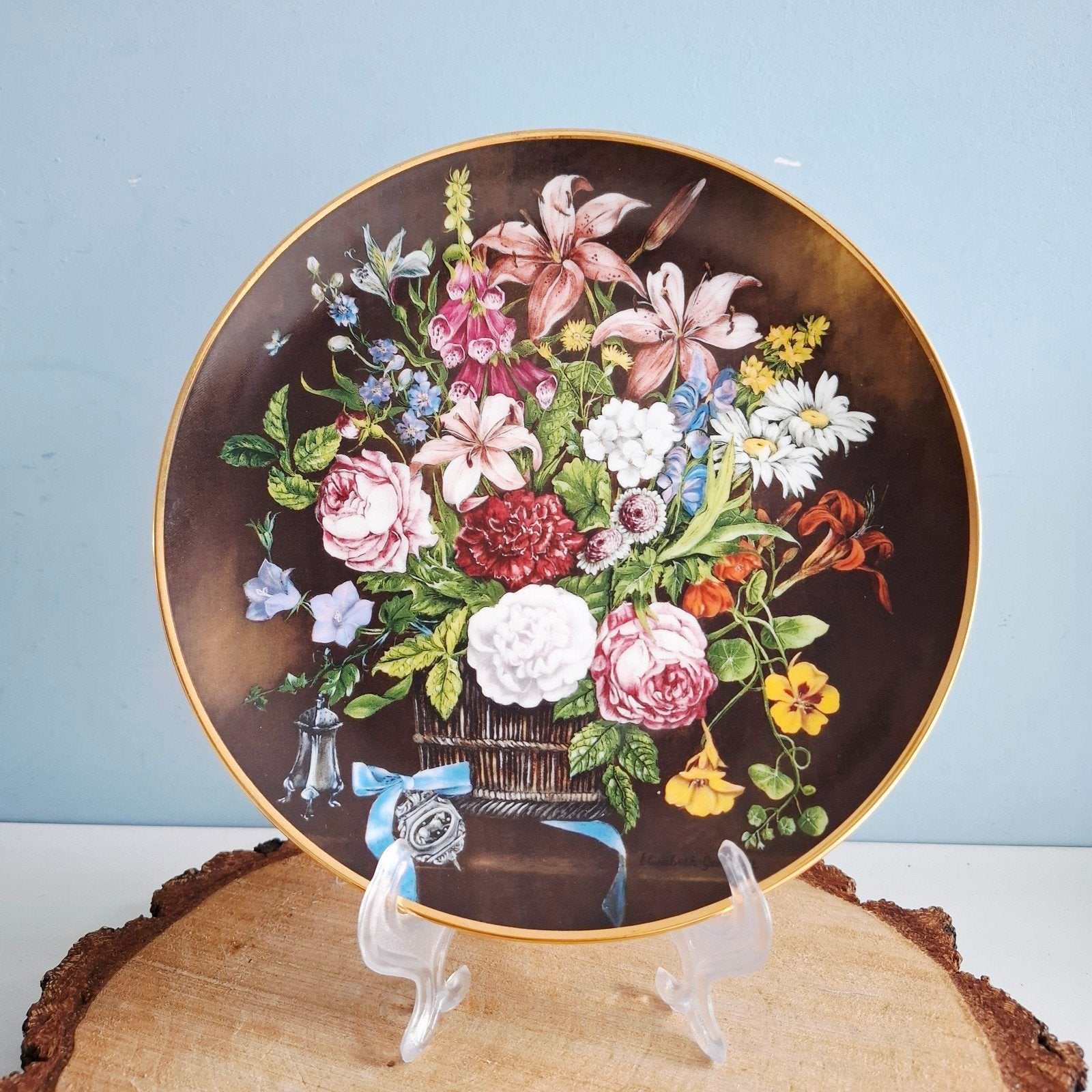 Elisabeth Gerhardt "Boeket met Klokkensleutel", sierbord, Antiek en Kunst, Ophalen of Verzenden