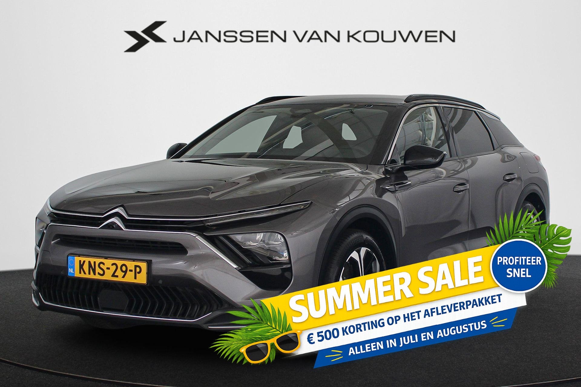 Citroen C5 X 1.6 Plug-in Hybrid 225 Shine Leder Stoel-Stuur-, 1350 kg, Gebruikt, 4 cilinders, Hybride Elektrisch/Benzine