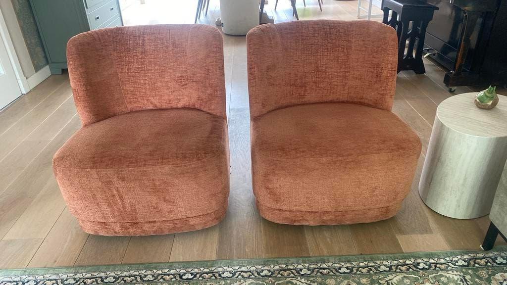 2 x draai feauteuil, Ophalen of Verzenden, Zo goed als nieuw, Minder dan 75 cm, 50 tot 75 cm