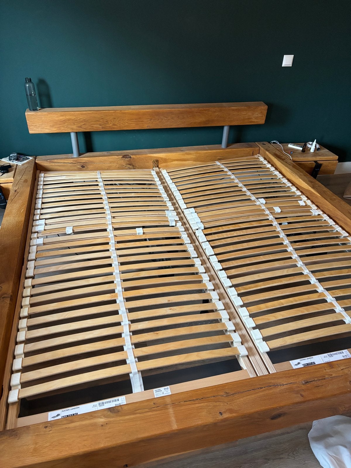 2x IKEA Sultan Landön elektrische lattenbodems, Gebruikt, 90 cm, Tweepersoons, Ophalen of Verzenden