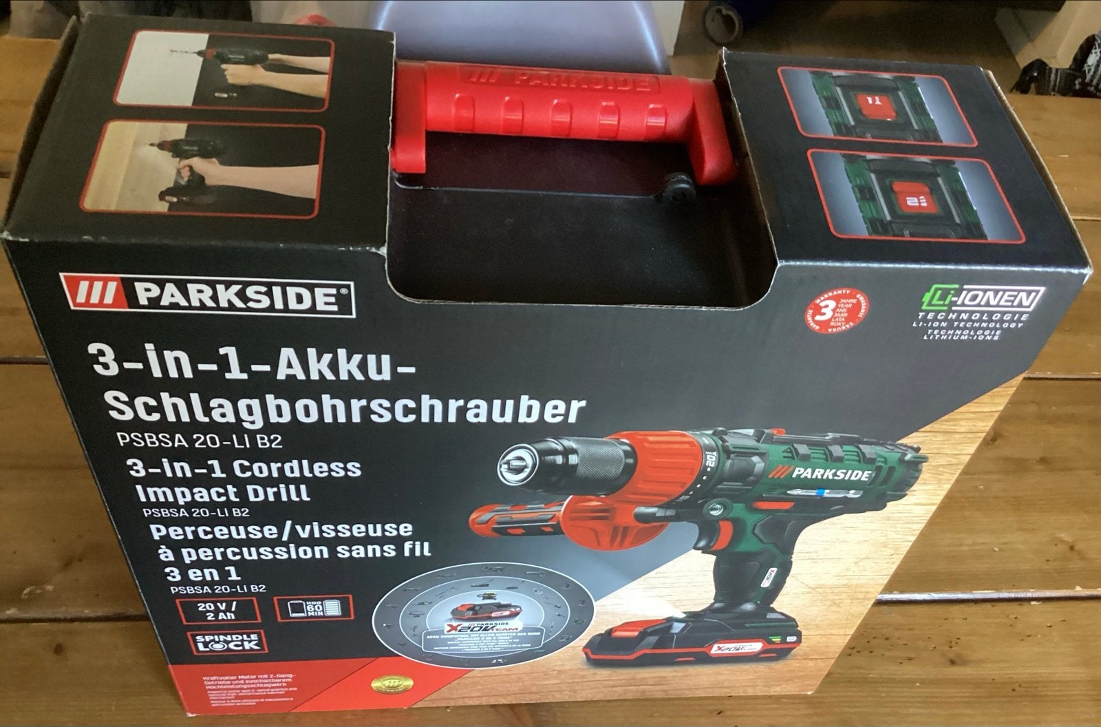 LEGE KOFFER PARKSIDE 3-IN-1- ACCU-KLOPBOOR-SCHROEVENDRAAIER, Ophalen of Verzenden, Gebruikt, Boor- en Schroefmachine