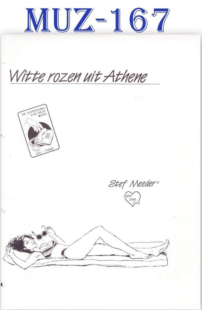 MUZ167 Bladmuziek -Witte rozen uitr Athene, Ophalen of Verzenden, Gebruikt, Artiest of Componist, Populair